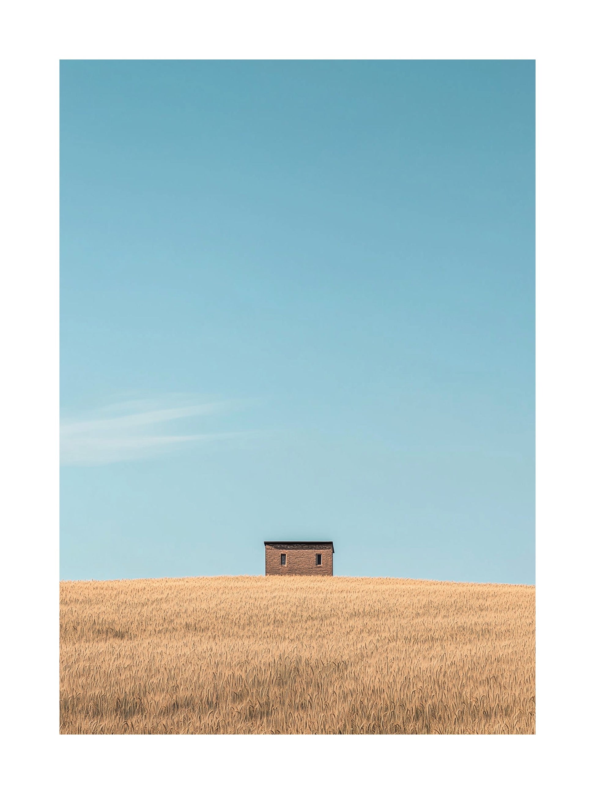 Poster of an old Swedish windmill on a hilltop with golden fields