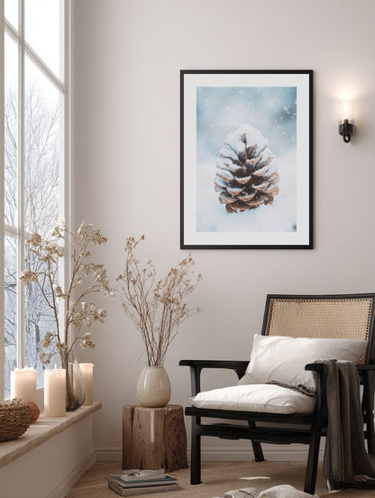 Snowy Pinecone Poster