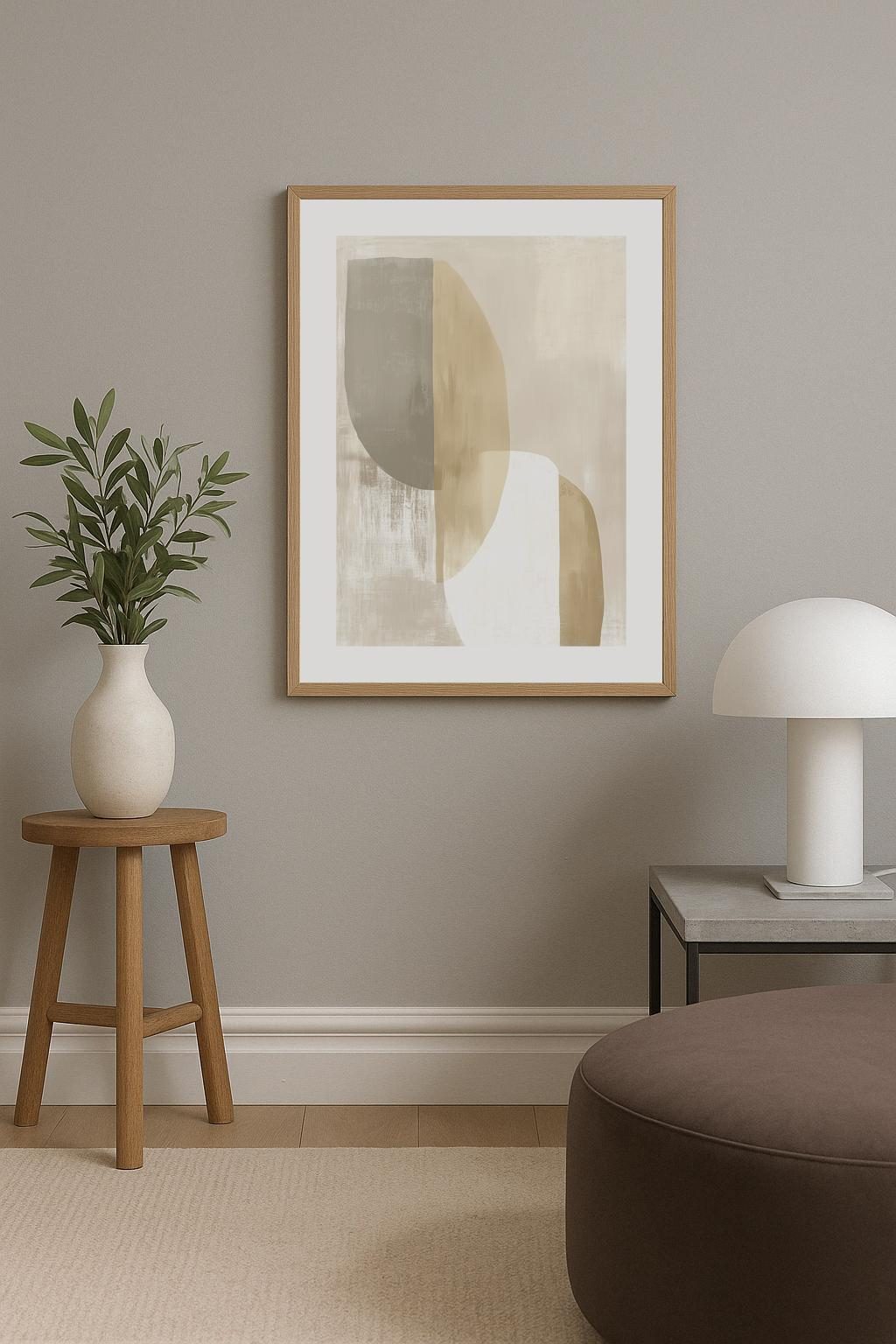 Olive Geometric Shapes Poster