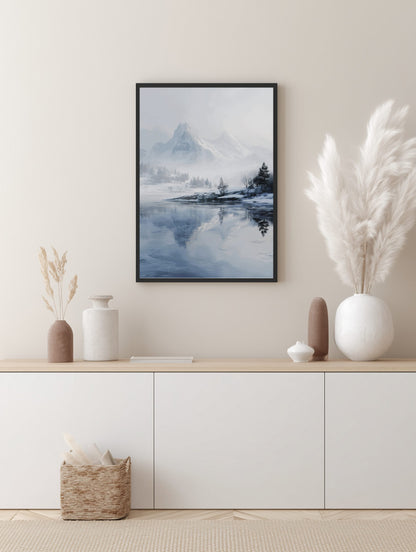 Frozen Mountain Lake Poster
