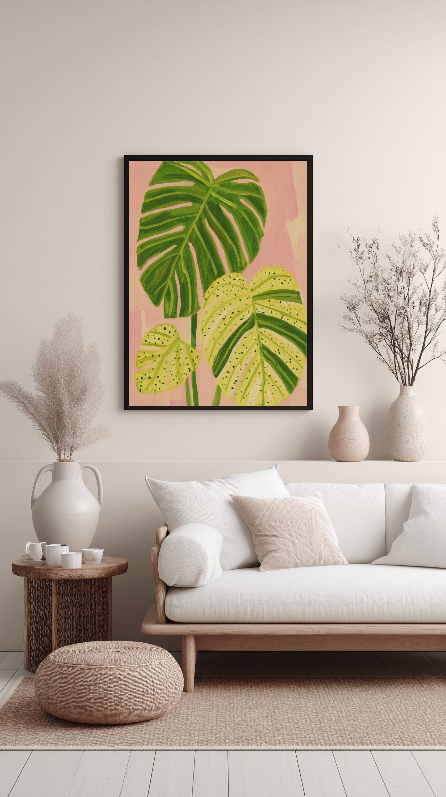 Tropical Monstera Leaves Poster