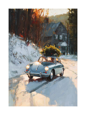 Classic Porsche Christmas Drive Poster