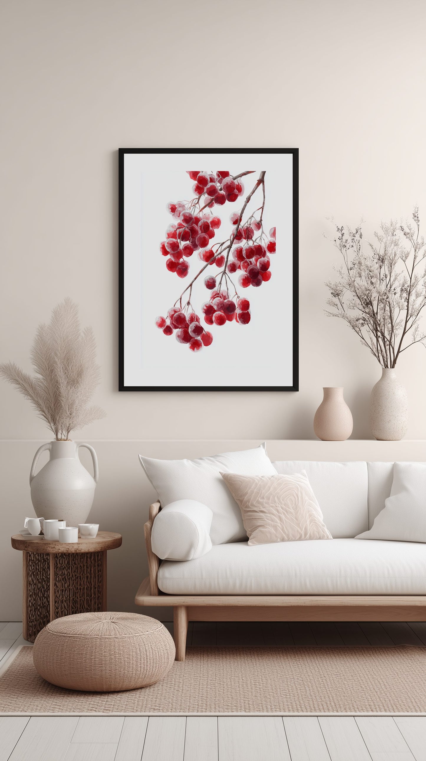 Frosted Red Berries Poster