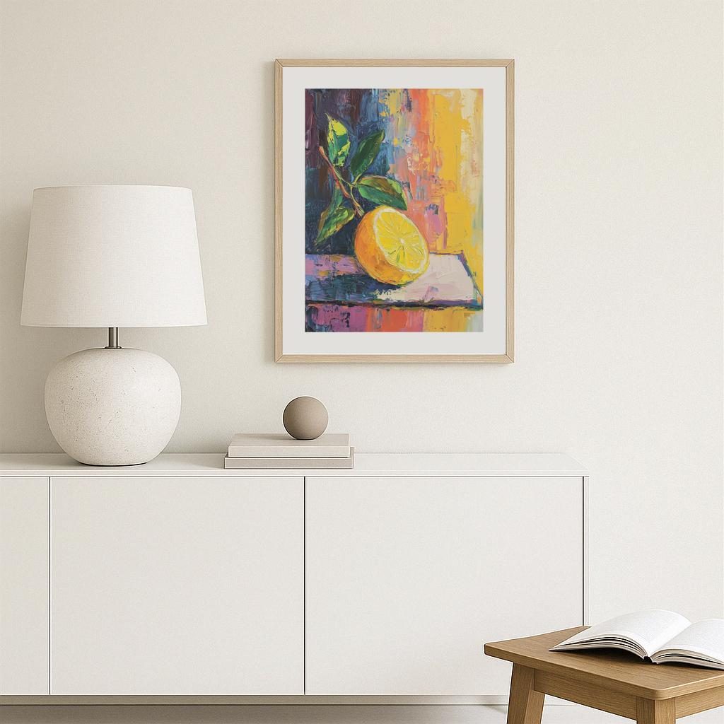 Sunny Lemon Still Life Poster