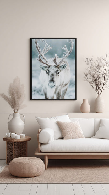 Nordic Reindeer Winter Poster
