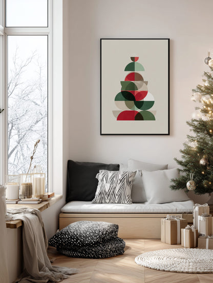 Geometric Christmas Tree Poster