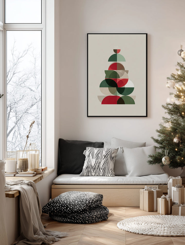 Geometric Christmas Tree Poster