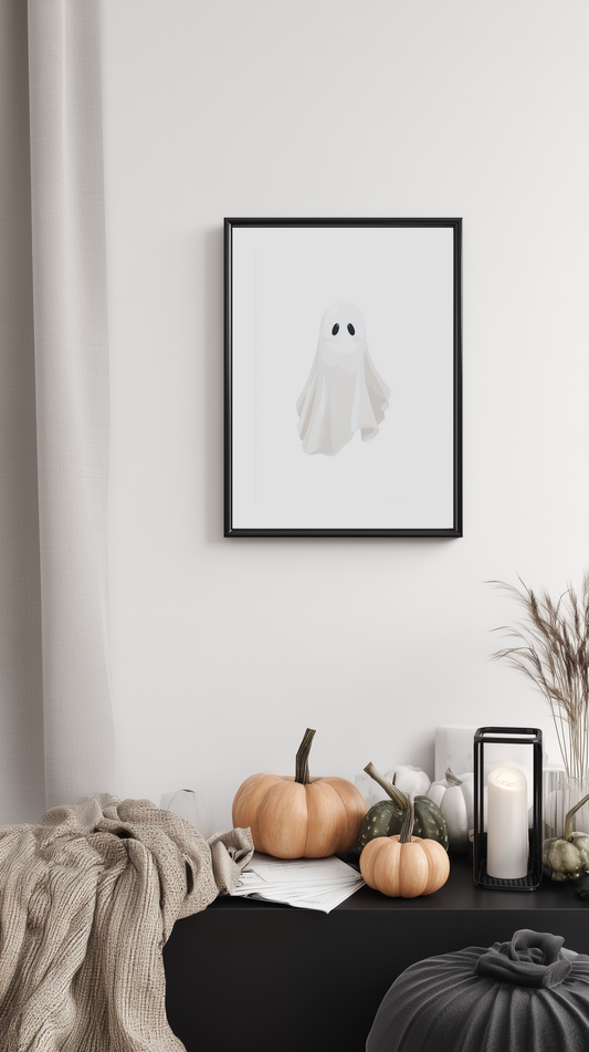 Cute Ghost Illustration Poster