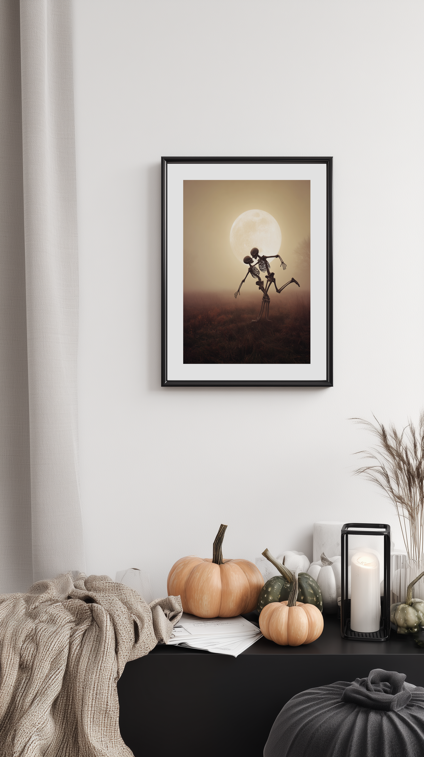 Skeleton Lovers Under the Full Moon Poster