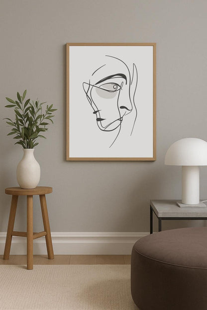 Abstract Face Line Art Poster
