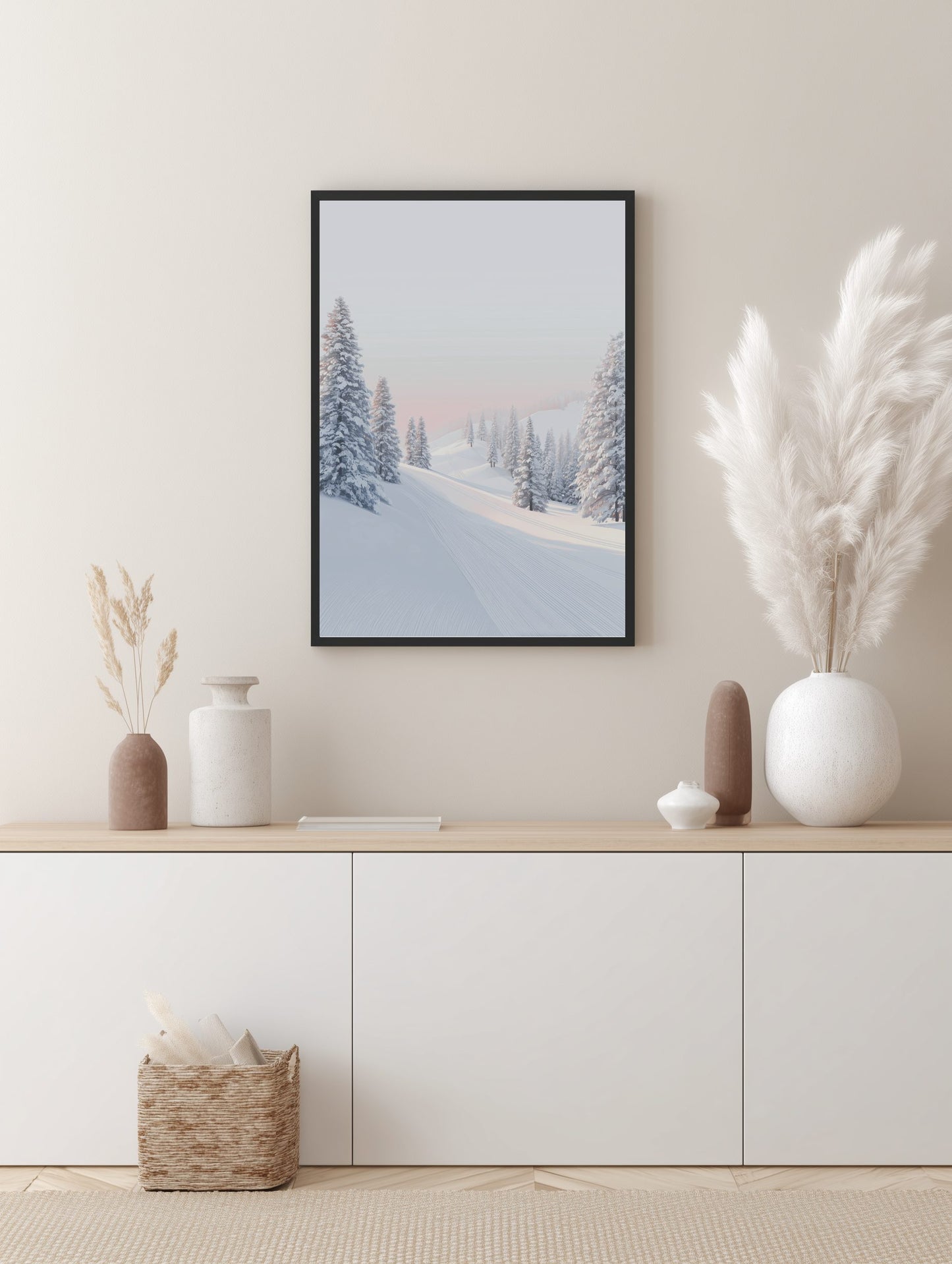 Sunrise on Ski Trails Poster