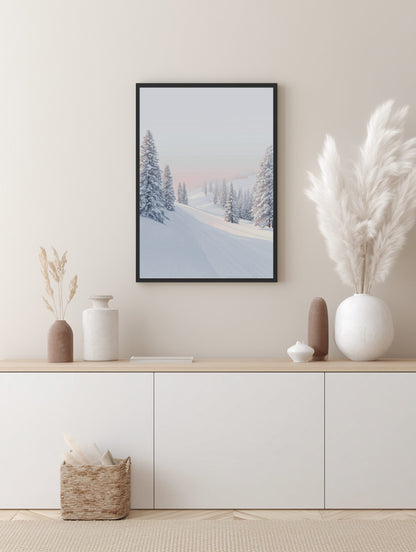 Sunrise on Ski Trails Poster