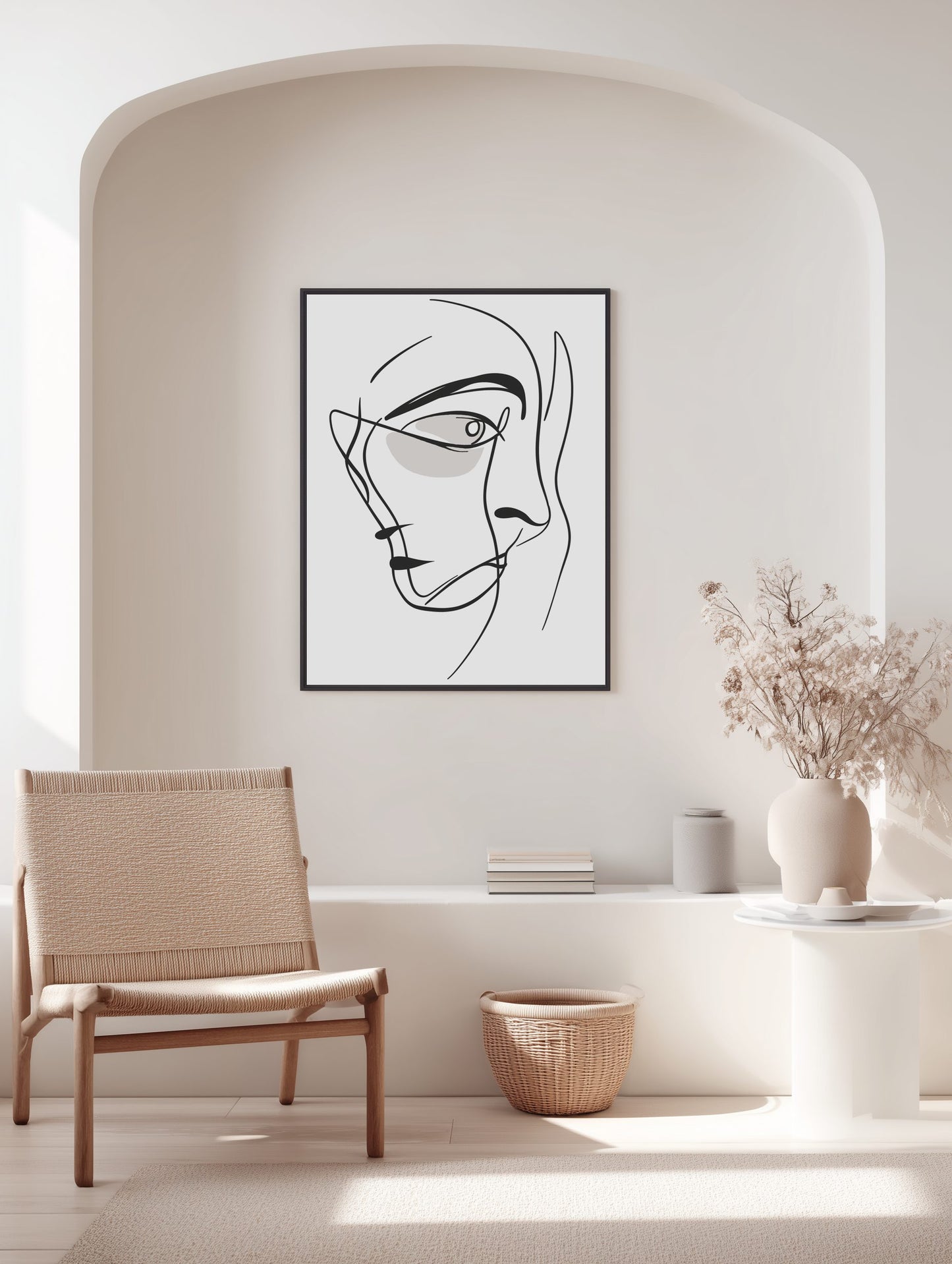 Abstract Face Line Art Poster