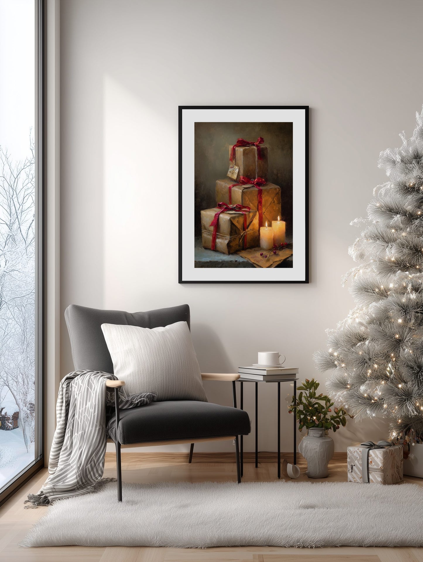 Wrapped Christmas Gifts Poster