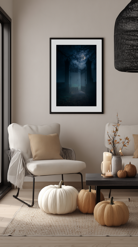 Haunted Cemetery Gate Poster