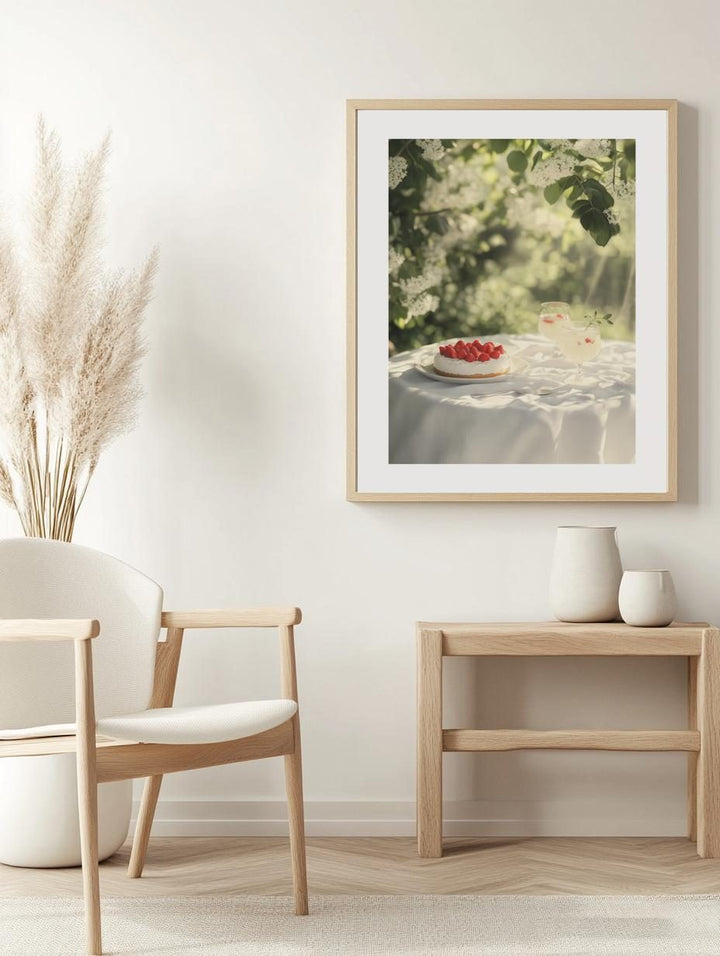 Strawberry Cake Garden Poster