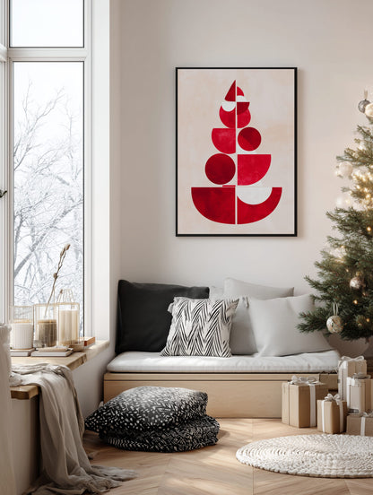 Abstract Geometric Christmas Tree Poster