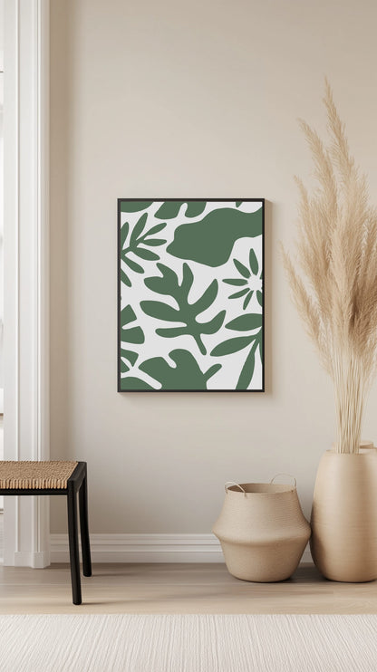 Green Botanical Cutout Poster