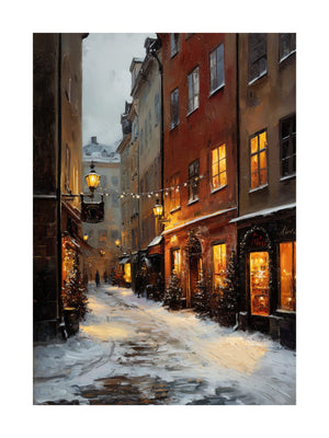 Stockholm Winter Street Poster