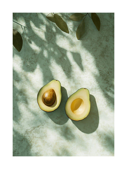 avocado duo kitchen wall art - stylish food & drink poster print