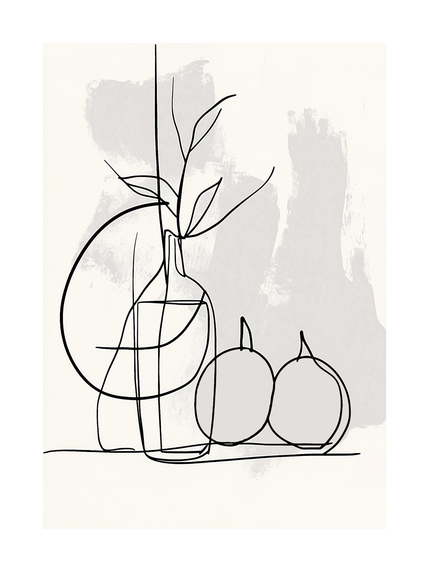 Neutral toned fruit sketch poster – Scandinavian style wall art