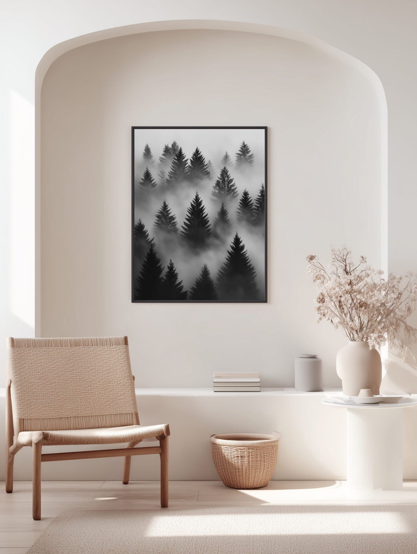 Foggy Forest Silhouette Poster