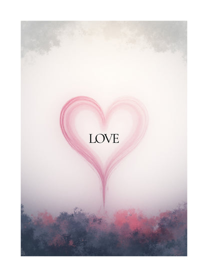 Minimal LOVE text poster in black typography on a white background
