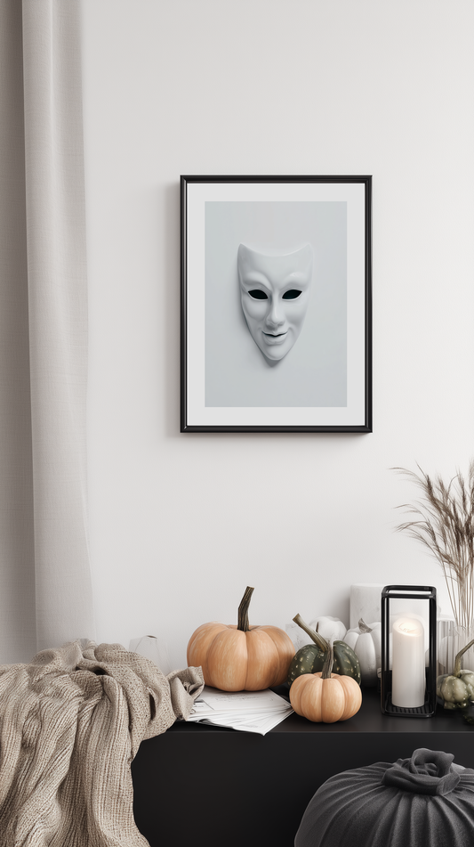 Creepy White Mask Poster