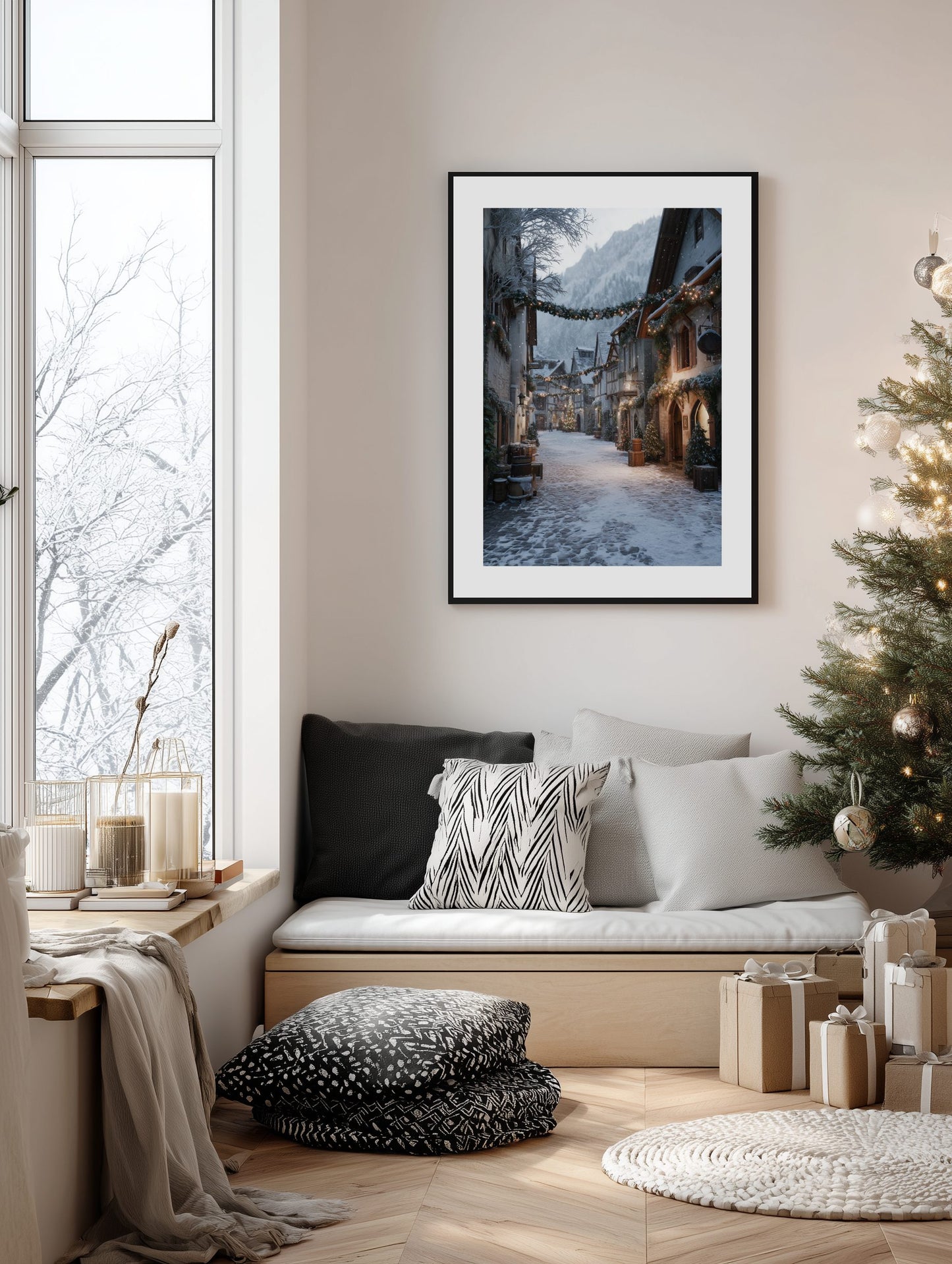 Christmas Village Street Poster