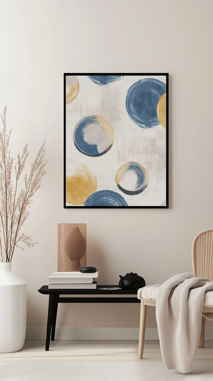Blue & Gold Circles Poster