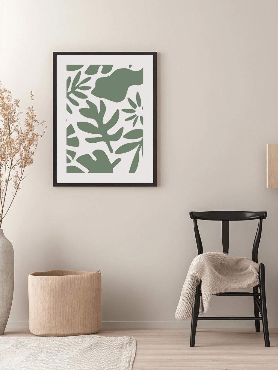 Green Botanical Cutout Poster