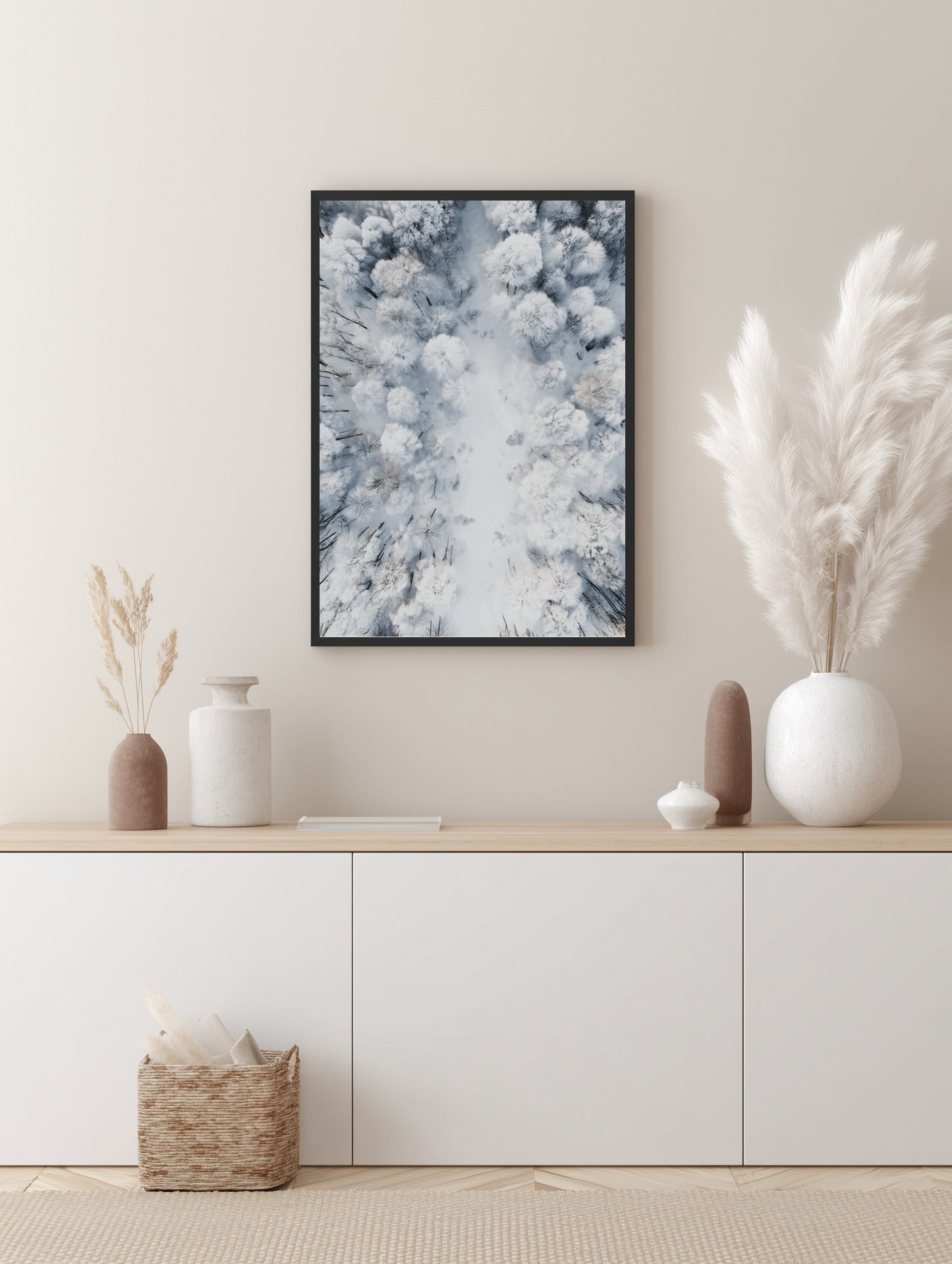 Frozen Forest Aerial Poster