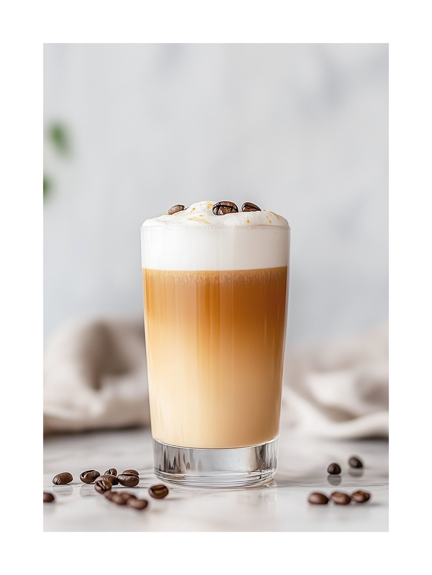 frothy latte kitchen wall art - stylish food & drink poster print