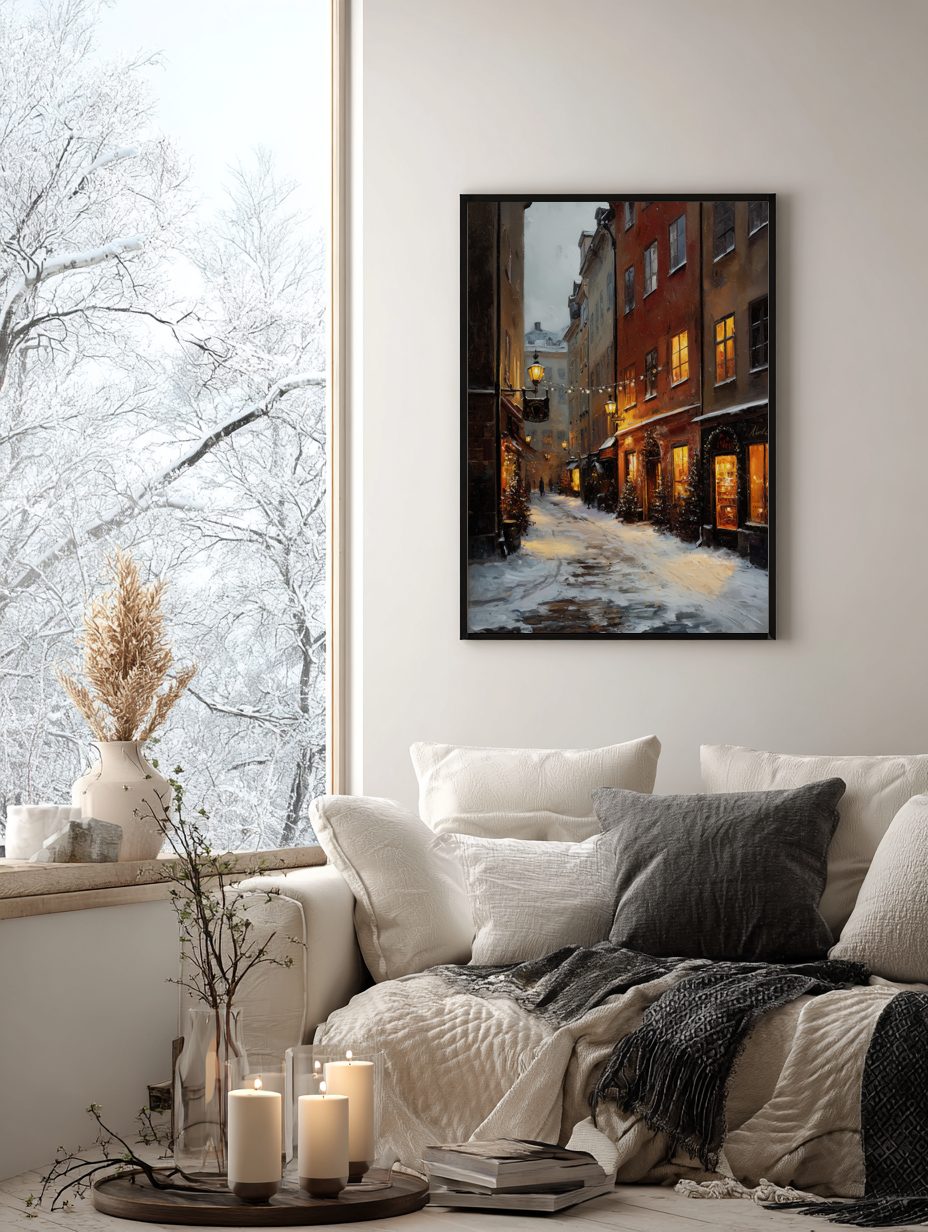 Stockholm Winter Street Poster