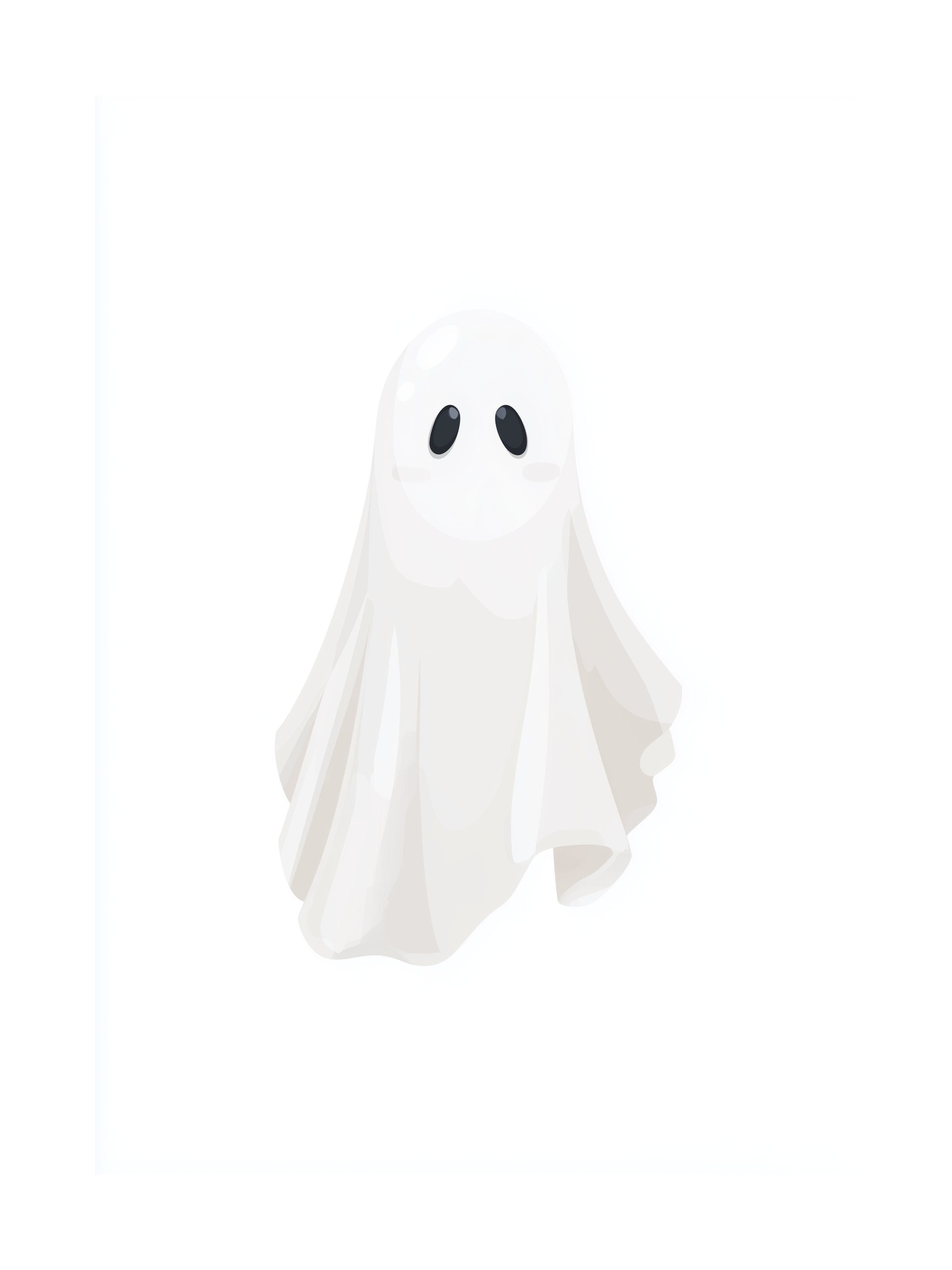 Cute ghost illustration poster for Halloween