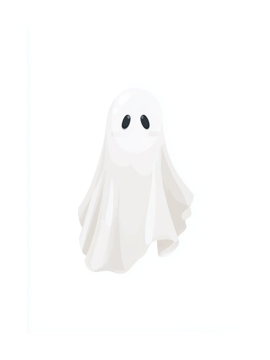 Cute ghost illustration poster for Halloween