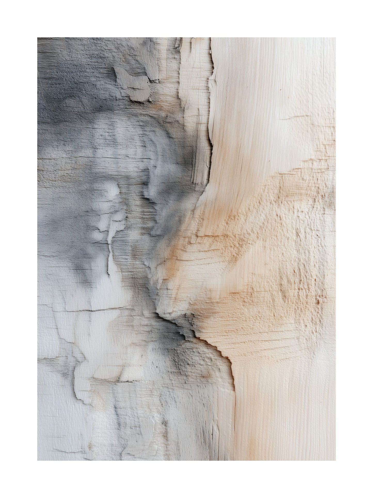 Abstract wood texture pattern in grey and beige Scandinavian poster