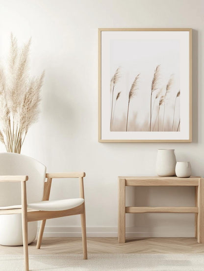 Golden Reeds in Wind Poster