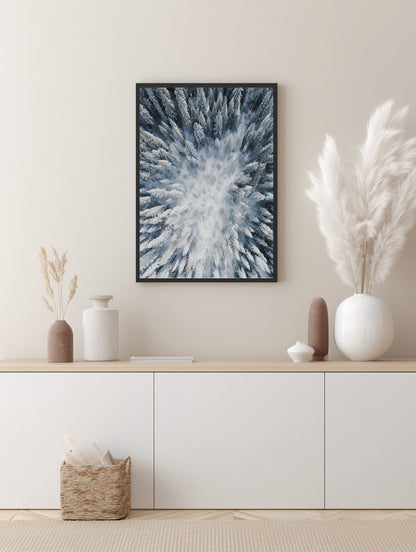 Snowy Forest Aerial Poster