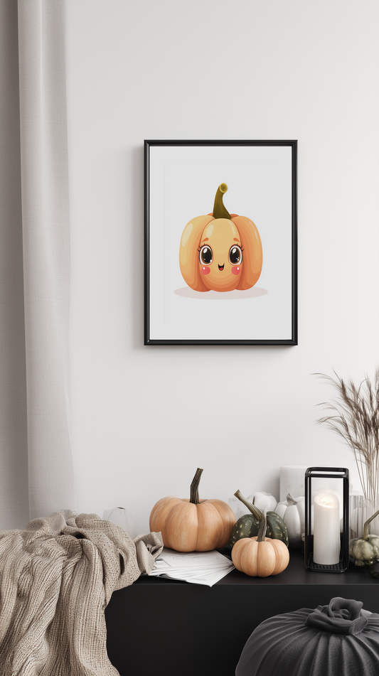 Smiling Pumpkin Cartoon Poster