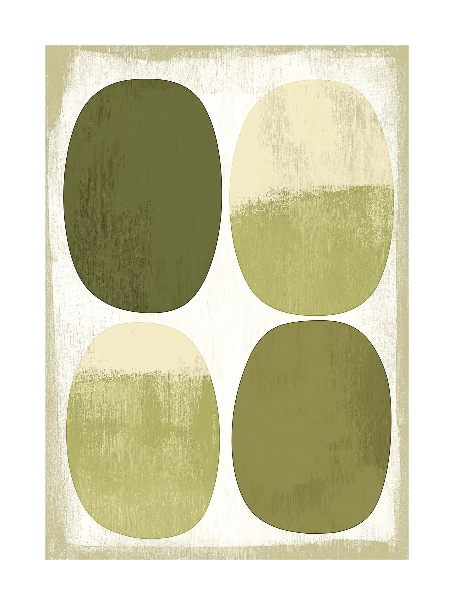 Vintage abstract poster with olive and champagne color layers