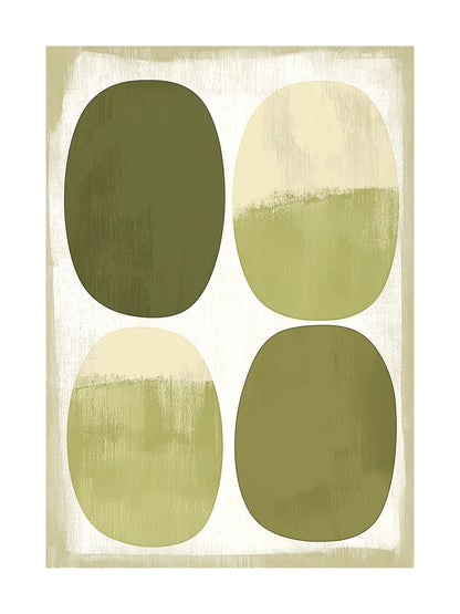 Vintage abstract poster with olive and champagne color layers
